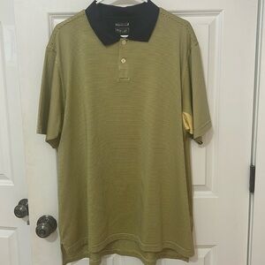 Adidas striped Polo shirt size XL blue, yellow golf shirt